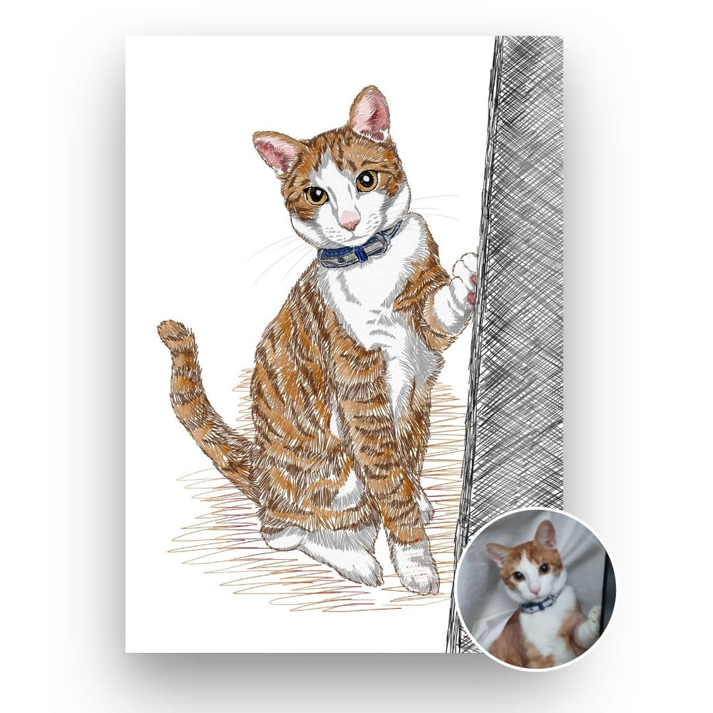 Getekend Huisdier Portret