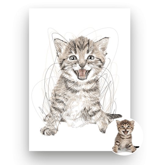 Getekend Huisdier Portret